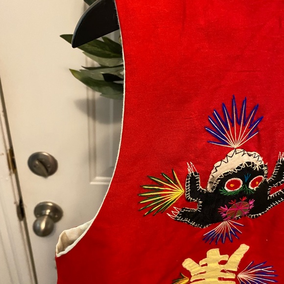 Fabulous Vintage Handmade Quilted Patchwork Oriental Design Vest 1 Of A Kind XL - Picture 4 of 16